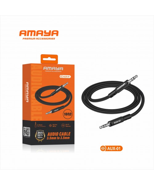  Καλώδιο ήχου Amaya 3.5mm aux -01- Μαύρο