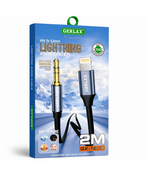 GERLAX GX-12LB Καλώδιο Ήχου Lightning σε 3.5mm 2m για iPhone / iOS