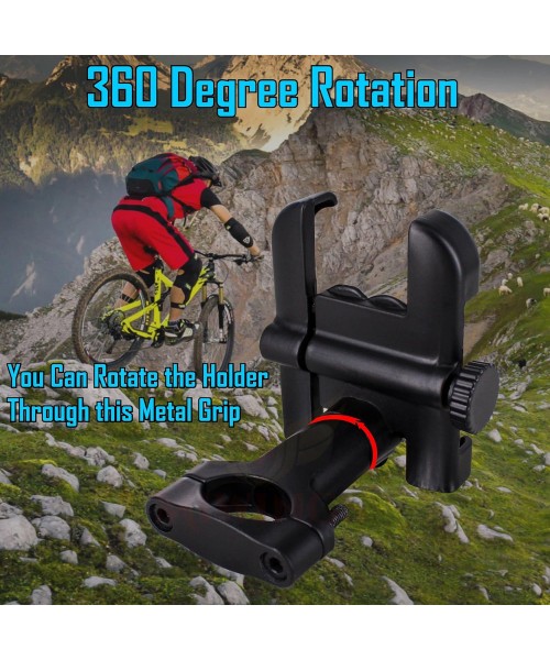 Βάση στήριξης κινητού μοτοσικλέτας και ποδηλάτου για το τιμόνι, από κράμα αλουμινίου με περιστροφή 360°- μαύρο
