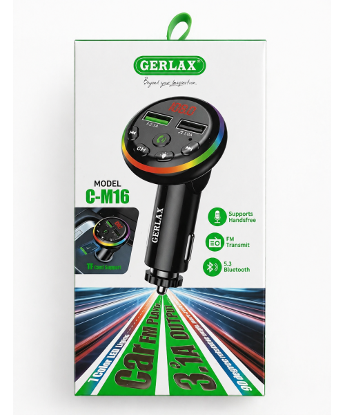 Φορτιστής Αυτοκινήτου GERLAX C-M16 με Bluetooth & FM