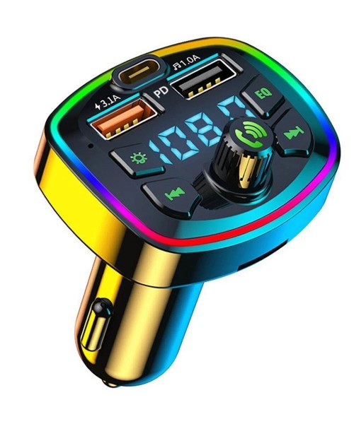 Car Bluetooth MY 7357 5.0 FM Transmitter Wireless Adapter Mic Audio Receiver 