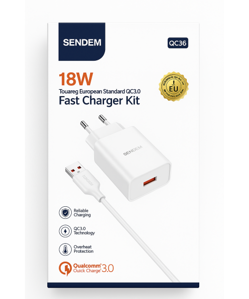 SENDEM OG36 1xUSB+LIGHTNING QC 3.0 λευκό SENDEM OG36 1xUSB+LIGHTNING QC 3.0 λευκό