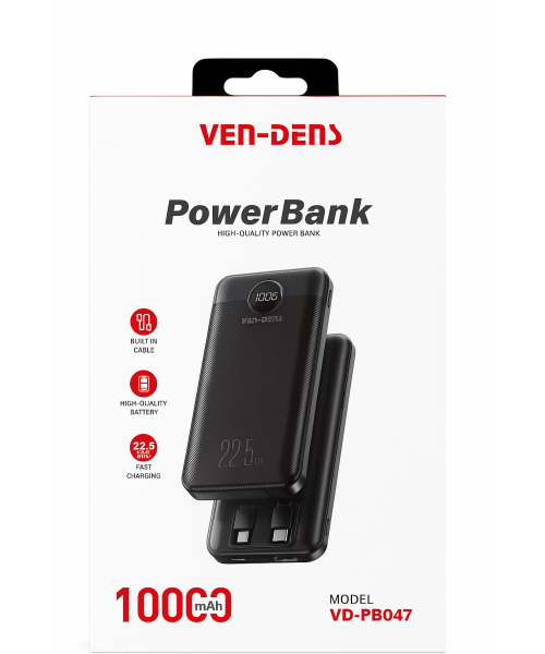VEN-DENS Power Bank 10000mAh – Model VD-PB047 VEN-DENS Power Bank 10000mAh – Model VD-PB047
