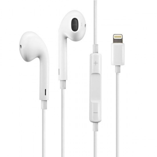 Ακουστικά handsfree με καλώδιο Lightning Λευκά