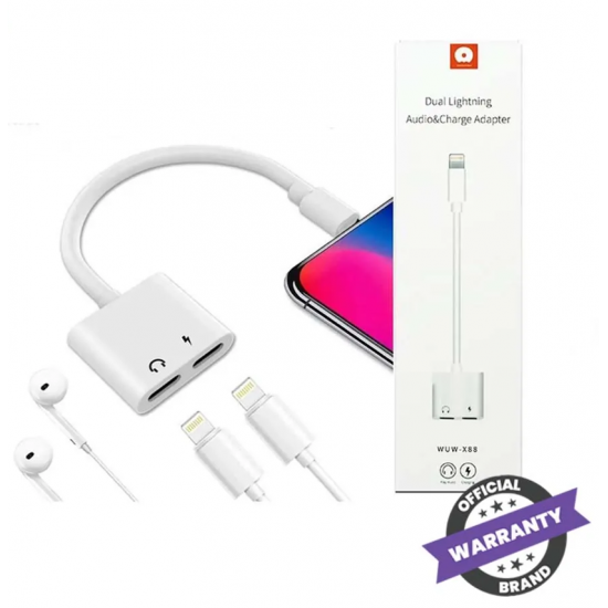 WUW X88 Dual Lightning Audio and Charge Adapter