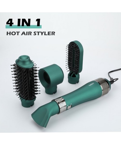 VGR V-493 4‑in‑1 Professional Hot Air Styler 1000W – Ηλεκτρική Βούρτσα Μαλλιών με Αέρα & 4 Εξαρτήματα Styling