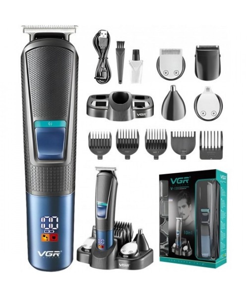VGR V-108 Επαγγελματικό σετ περιποίησης ανδρών 10 σε 1 με οθόνη LED