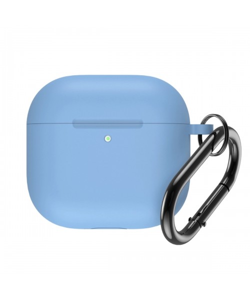 Case Θήκη Σιλικόνης με Γάντζο σε Γαλάζιο χρώμα για Apple AirPods 4