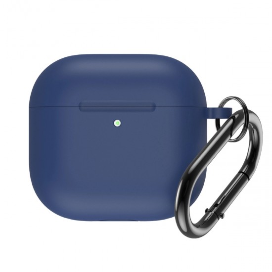 Case Θήκη Σιλικόνης με Γάντζο σε Μπλε χρώμα για Apple AirPods 4