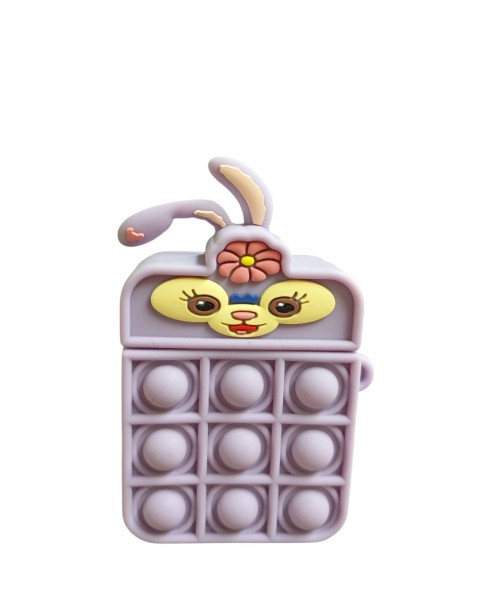 Case Θήκη Σιλικόνης λαγουδακί σε Μωβ χρώμα για Apple AirPods 1/2