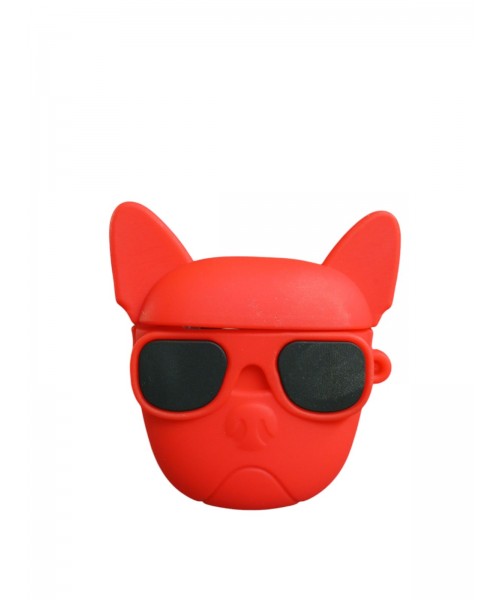  Case Θήκη Σιλικόνης σκυλάκι σε κοκκίνο χρώμα για Apple AirPods 1/2