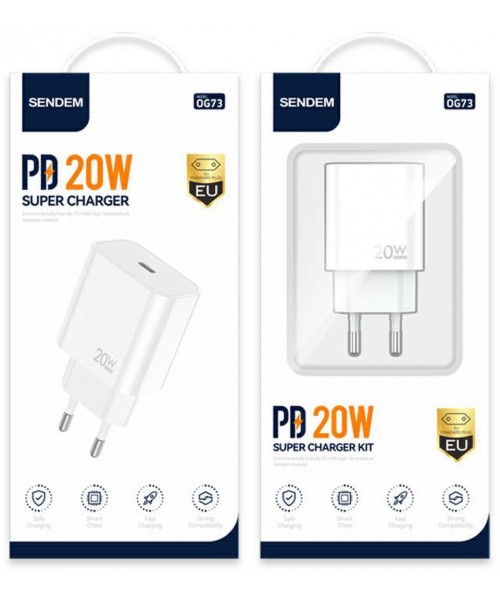 Αντάπτορας SENDEM PD20W με βύσμα Type c model OG73 Αντάπτορας SENDEM PD20W με βύσμα Type c model OG73