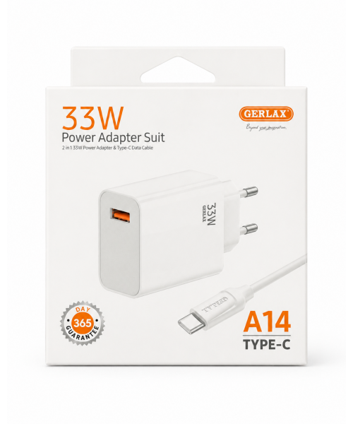 Φορτιστής GERLAX 33W Power Adapter Suit με Καλώδιο Type-C A14