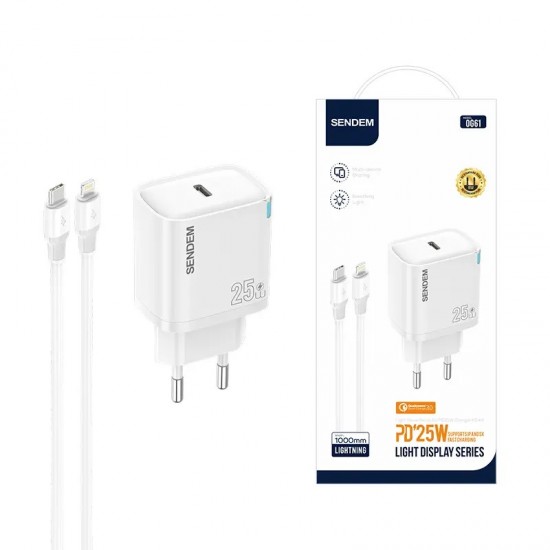 Φορτιστής PD25W με βύσμα Type c με καλώδιο Type c to Type c Φορτιστής PD25W με βύσμα Type c με καλώδιο Type c to Type c