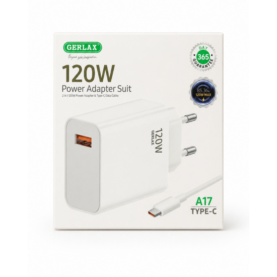 Φορτιστής GERLAX 120W Power Adapter Suit με Καλώδιο Type-C