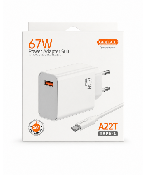 GERLAX 67W Power Adapter Suit με Καλώδιο Type-C – A22T