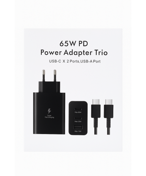 65W PD Power Adapter Trio – Super Fast Charging με 3 Θύρες 65W PD Power Adapter Trio – Super Fast Charging με 3 Θύρες