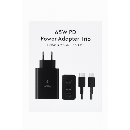 65W PD Power Adapter Trio – Super Fast Charging με 3 Θύρες