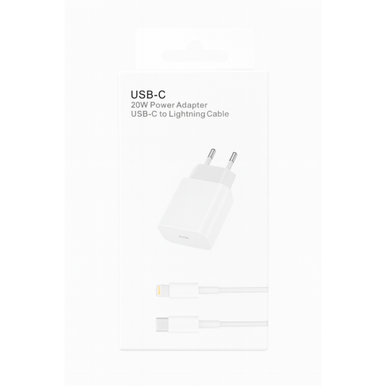 USB-C Power Adapter 20W με Καλώδιο USB-C σε Lightning