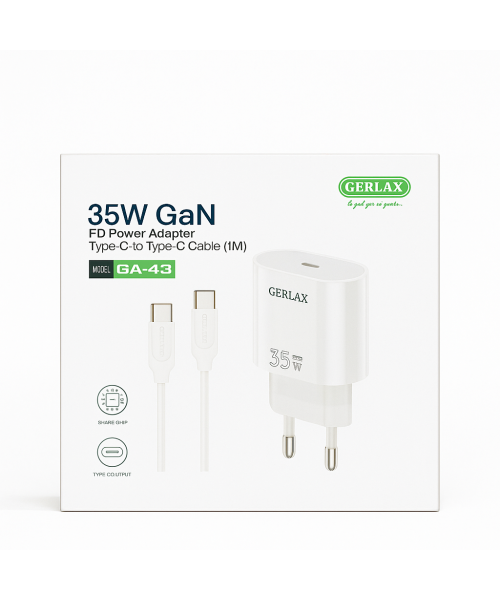 Gerlax GA-43 35W USB -C Αντάπτορας με καλώδιο type c to type - Λευκό Gerlax GA-43 35W USB -C Αντάπτορας με καλώδιο type c to type - Λευκό