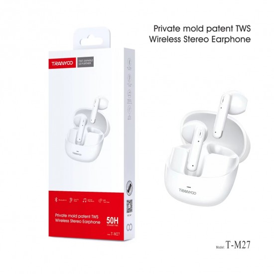 TRANYOO T-M27 Wireless Bluetooth TWS Earbuds with Charging Case