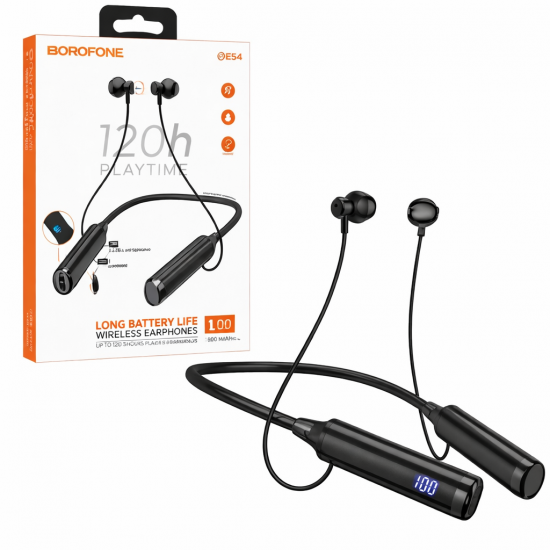 Borofone BE64 Ασύρματα Bluetooth Ακουστικά Λαιμού με Μεγάλη Διάρκεια Μπαταρίας 120Ω.