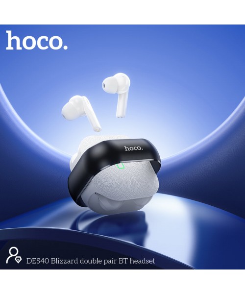 Hoco DES40 In-ear Bluetooth Handsfree Ακουστικά με Θήκη Φόρτισης Ασημί