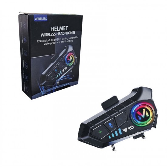 V10 Μονή Ενδοεπικοινωνία για Κράνος Μηχανής με Bluetooth