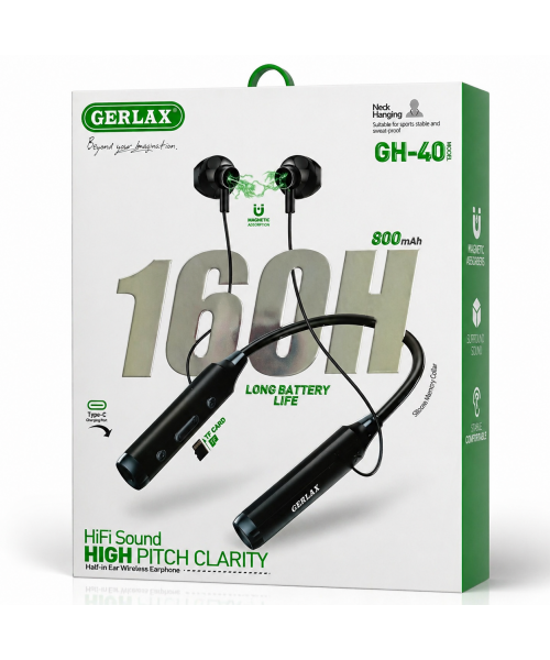 GERLAX GH-40 Ασύρματα Ακουστικά με Μαγνητική Απορρόφηση και Extra Μακρά Διάρκεια Μπαταρίας 160H