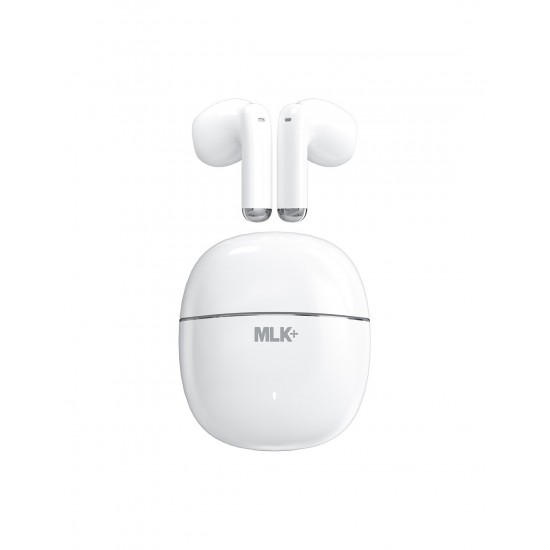 MLK+ X301 In-Ear Bluetooth Ακουστικά με AI Μετάφραση σε Πραγματικό Χρόνο, Bluetooth 5.4 & Θήκη Φόρτισης – Λευκό