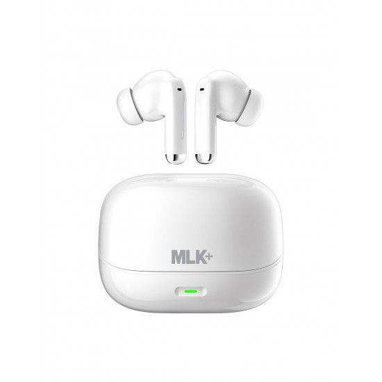 MLK+ X502 In-Ear Bluetooth Ακουστικά με AI Μετάφραση σε Πραγματικό Χρόνο, Bluetooth 5.4 & Θήκη Φόρτισης – Λευκό