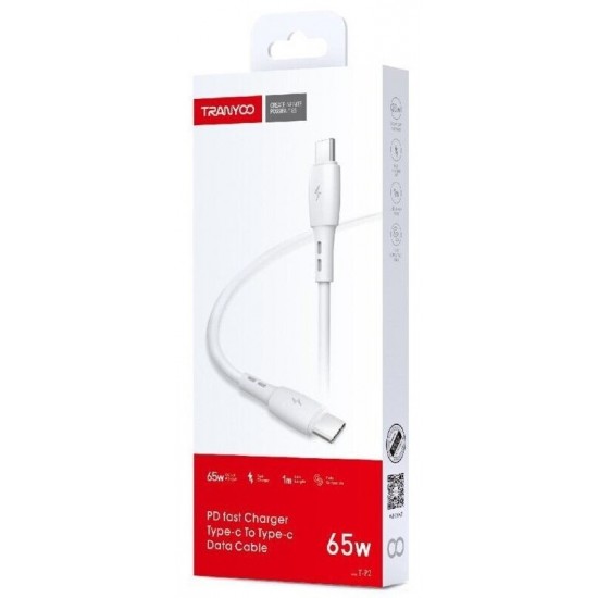 Καλώδιο φόρτισης και δεδομένων USB-C Type-C Type-C A USB-C Tranyoo T-P2 65w Καλώδιο φόρτισης και δεδομένων USB-C Type-C Type-C A USB-C Tranyoo T-P2 65w