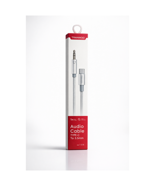 Καλώδιο Ήχου T-E18 USB-C σε 3.5mm TRANYCO 1m – Υψηλής Ποιότητας