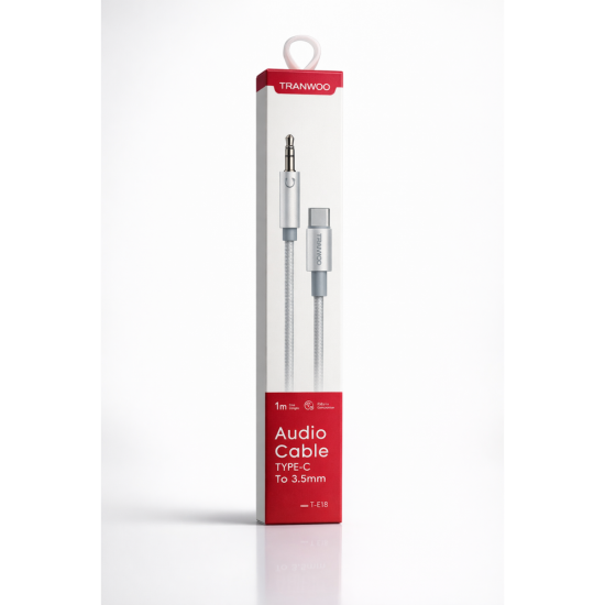 Καλώδιο Ήχου T-E18 USB-C σε 3.5mm TRANYCO 1m – Υψηλής Ποιότητας