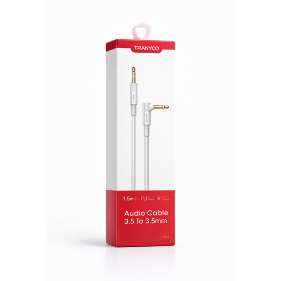 Καλώδιο Ήχου AUX TRANYCO T-E4 3.5mm σε 3.5mm – 1.5m (Λευκό)