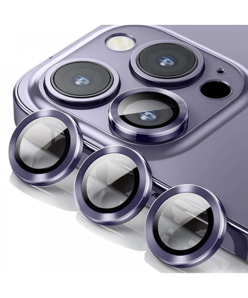 Camera Lens 3-σε-1 Tempered Glass For Iphone 15 Pro - 15 Pro Max -Μώβ