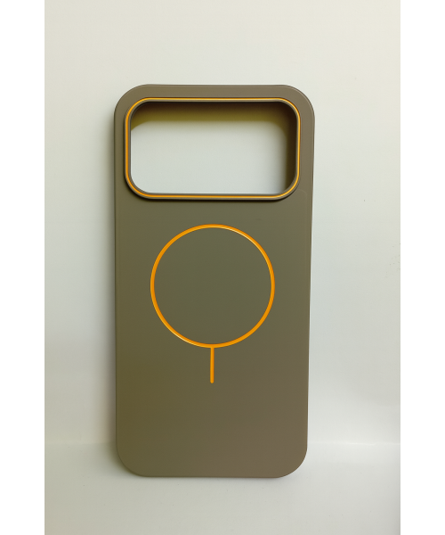 Θήκη MagSafe για iPhone 17 Pro Max – Καφέ με Πορτοκαλί Λεπτομέρειες Θήκη MagSafe για iPhone 17 Pro Max – Καφέ με Πορτοκαλί Λεπτομέρειες