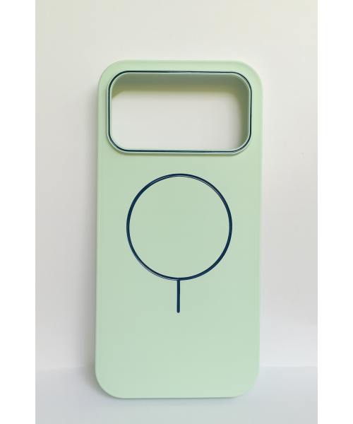 Θήκη MagSafe για iPhone 17 Pro Max – Ανοιχτό Πράσινο με Μπλε Λεπτομέρειες Θήκη MagSafe για iPhone 17 Pro Max – Ανοιχτό Πράσινο με Μπλε Λεπτομέρειες