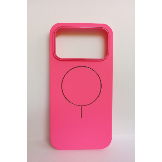 Θήκη MagSafe για iPhone 17 Pro Max – Φούξια Ροζ με Μαύρες Λεπτομέρειες