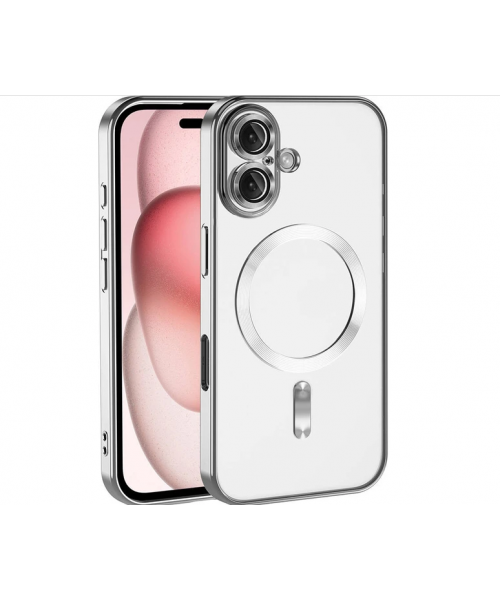 Siipro Back Cover Θηκη Σιλικονης Με Τζαμακι Καμερας Και Magsafe (Iphone 17)Ασημί