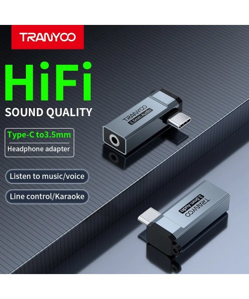 TRANYOO Type-C σε 3.5mm Audio Adapter HiFi – Αντάπτορας USB-C σε Jack Ακουστικών. Model T-E20