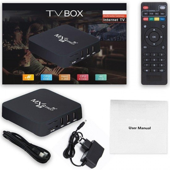 TV Box MXQ Pro 4K 5G HL18668-165 4K UHD με WiFi USB 2.0 16GB RAM και 256GB Αποθηκευτικό Χώρο με Λειτουργικό Android 12.1