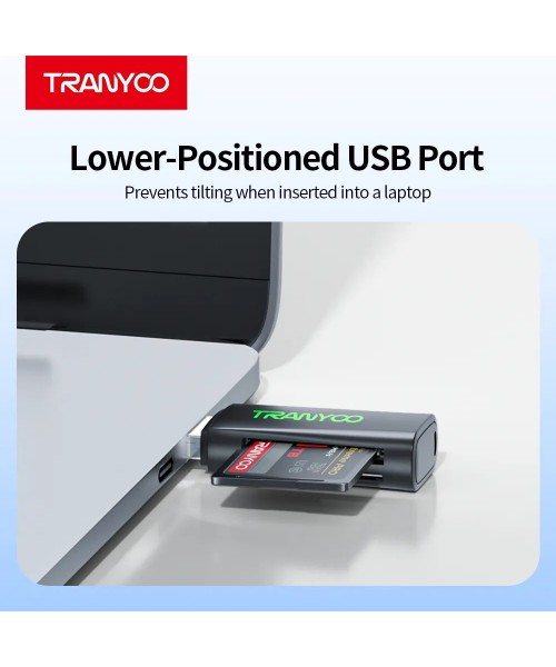 TRANYOO USB 3.0 Card Reader TF & SD – Υψηλής Ταχύτητας Μαύρο T-EP1