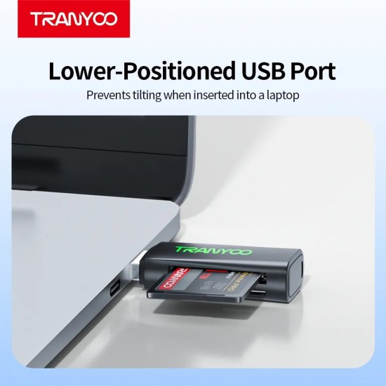 TRANYOO USB 3.0 Card Reader TF & SD – Υψηλής Ταχύτητας Μαύρο T-EP1