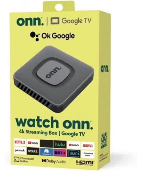 Onn Google TV Box 4K – Smart Streaming Box με Chromecast & Dolby Audio