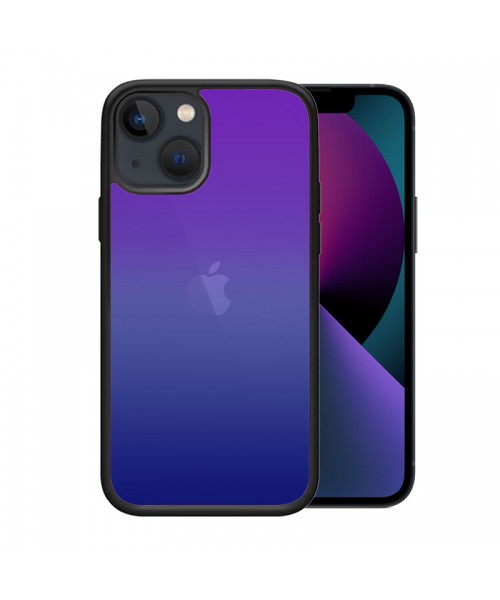OEM θήκη Πλαστικό Gradient με μαύρο περίγραμμα για IPHONE 14 - Μπλε/Μωβ OEM θήκη Πλαστικό Gradient με μαύρο περίγραμμα για IPHONE 14 - Μπλε/Μωβ