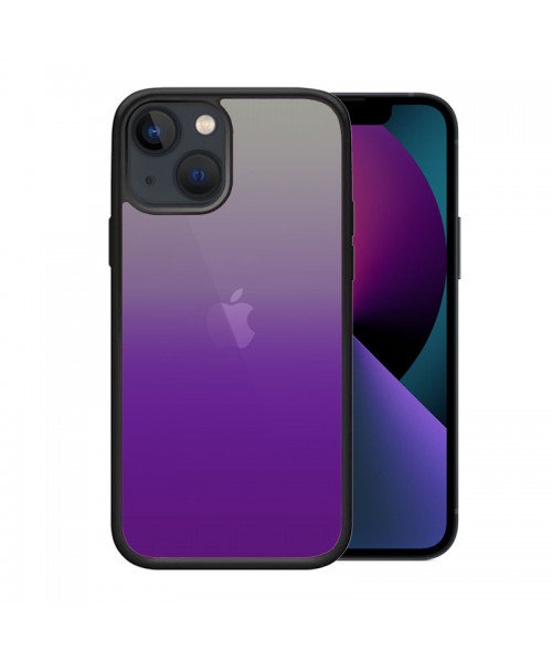 OEM θήκη Πλαστικό Gradient με μαύρο περίγραμμα για IPHONE 14 - Μωβ/Κετρίνο   OEM θήκη Πλαστικό Gradient με μαύρο περίγραμμα για IPHONE 14 - Μωβ/Κετρίνο