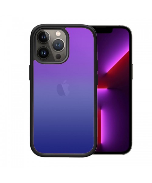 OEM θήκη Πλαστικό Gradient με μαύρο περίγραμμα για IPHONE 13 PRO - Μπλε/Μωβ OEM θήκη Πλαστικό Gradient με μαύρο περίγραμμα για IPHONE 13 PRO - Μπλε/Μωβ