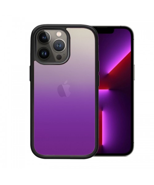 OEM θήκη Πλαστικό Gradient με μαύρο περίγραμμα για IPHONE 13 PRO MAX - Μωβ/Κετρίνο   OEM θήκη Πλαστικό Gradient με μαύρο περίγραμμα για IPHONE 13 PRO MAX - Μωβ/Κετρίνο