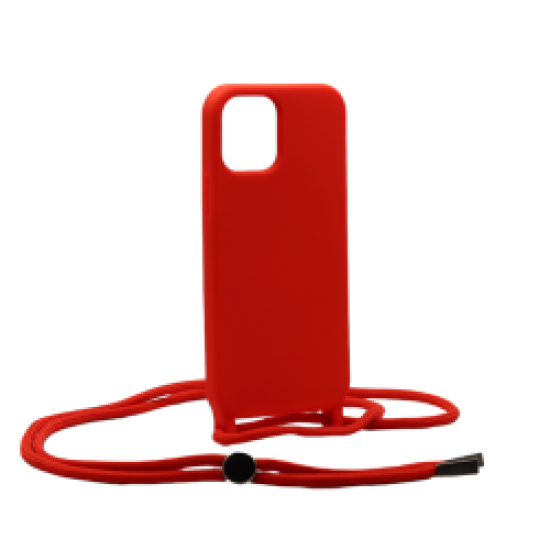Liquid Back Cover Σιλικόνης με Κορδόνι Για (Samsung Galaxy A04s ) - Κοκίνο